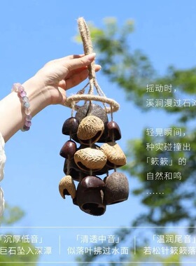 新款风絮果壳手摇铃手作种子果实溪水音疗解压自制风铃礼物悬挂