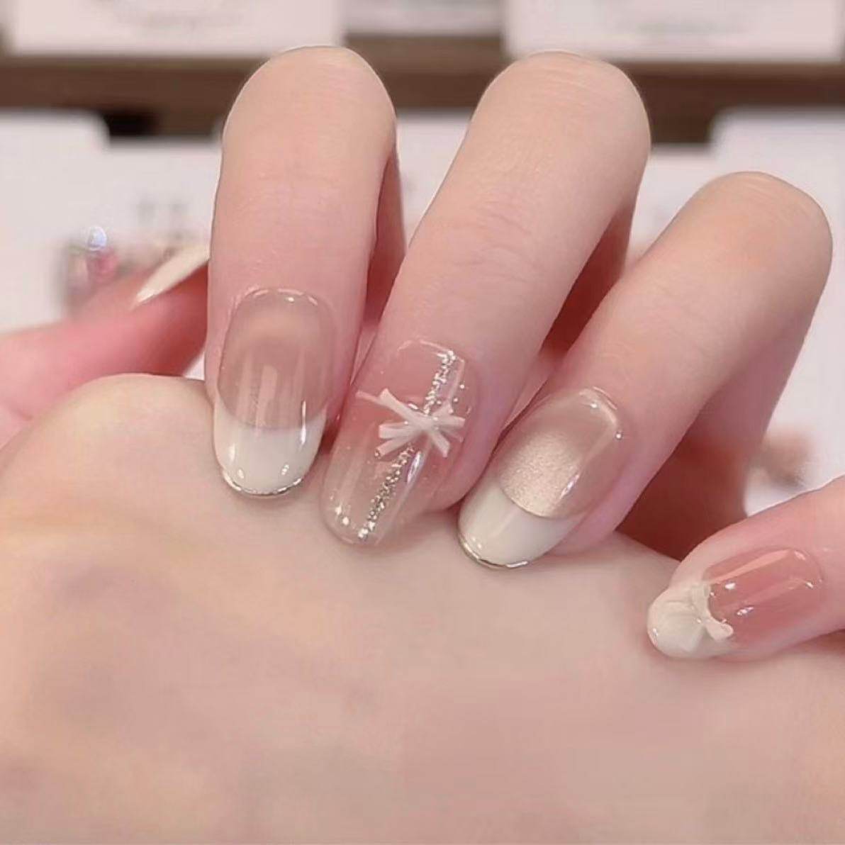 【留洋归来】手工穿戴甲显白纯欲猫眼渐变腮红光疗美甲四季流行