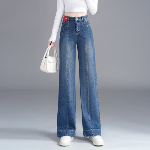 设计感窄版阔腿裤女小众高腰美式