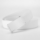 皮带男士 潮男学生 腰带韩版 真皮白色腰带平滑扣青年个性 百搭牛皮裤