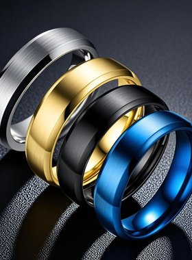 2025新款金色冷淡风潮流情侣戒链哑面防水不掉色个性手饰时尚精致