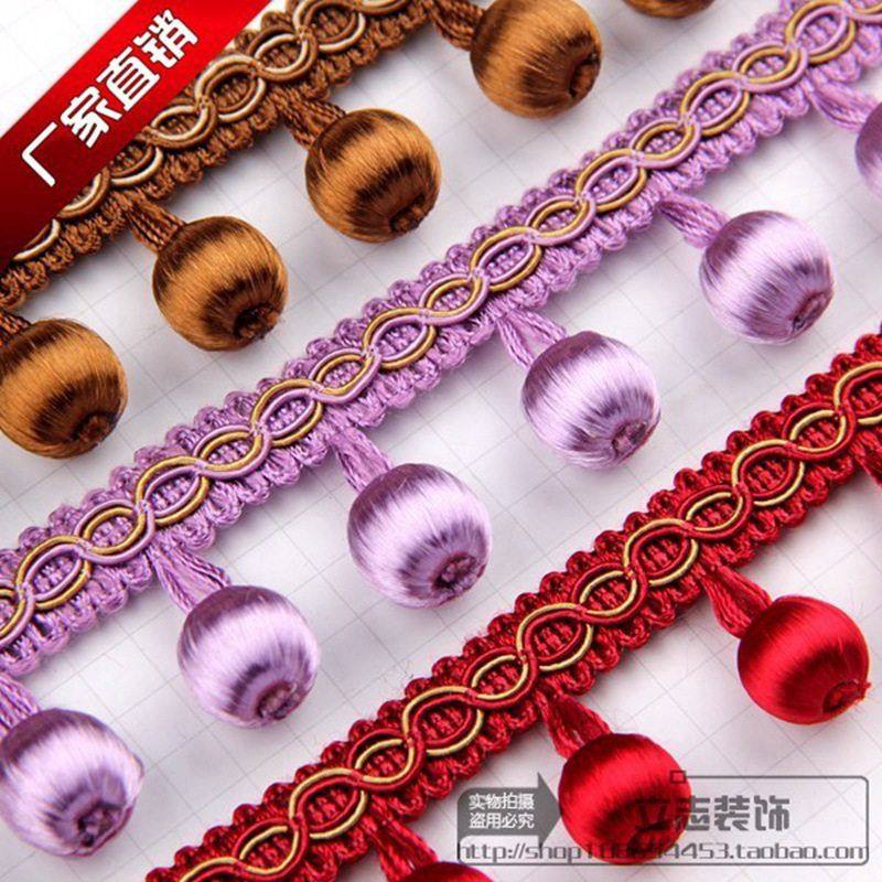2026新款婚庆装饰人造丝窗帘花边珠子33串/米吊球灯具镶边饰品