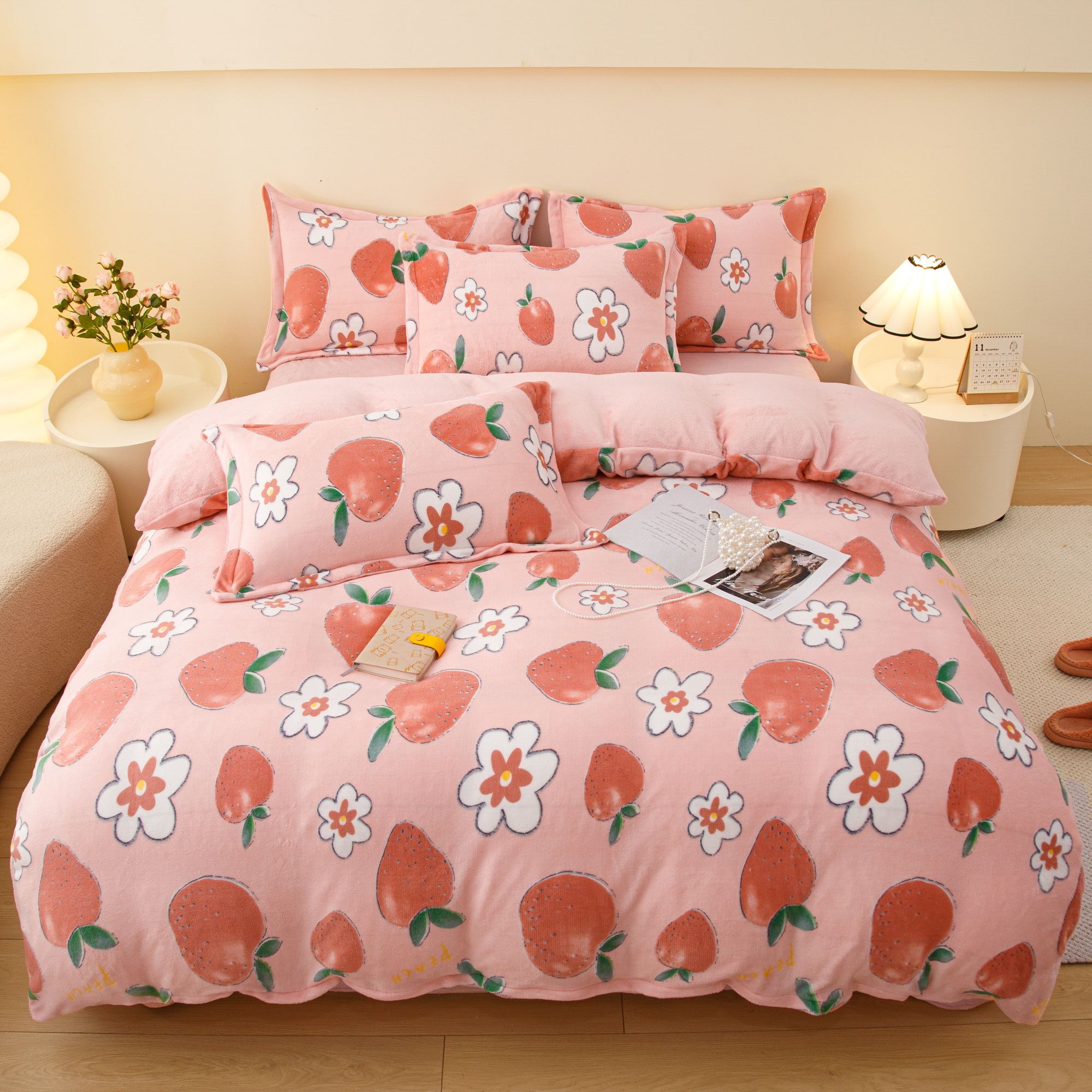 牛奶绒四件套加绒床单被套冬天法兰绒被罩单件水晶绒珊瑚绒四件套