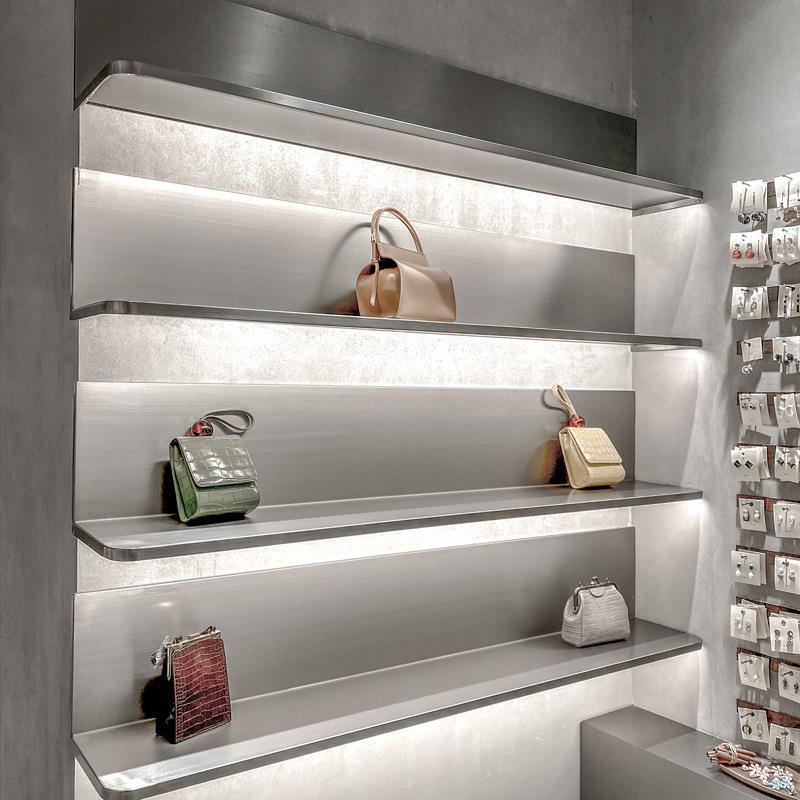 手办发光展示架不锈钢饰