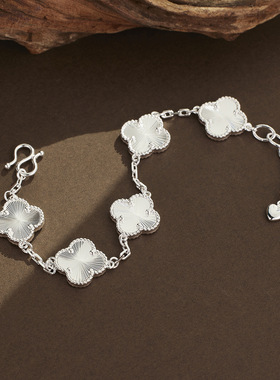 镀银甜美可爱风幸运草手