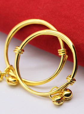 传承国风镀金儿童手镯光