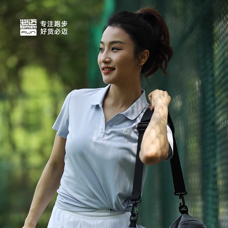 必迈男女运动速干透气Polo衫短袖