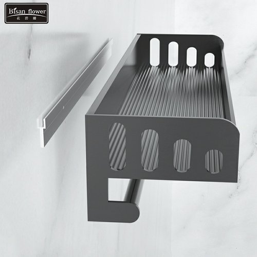 太空铝刀架底片安装背条厨房置物架卡槽壁挂安装配件免钉胶免打孔