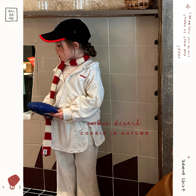 正版cookie新款女童春秋套装 洋气儿童时髦宝宝女孩连帽运动卫衣