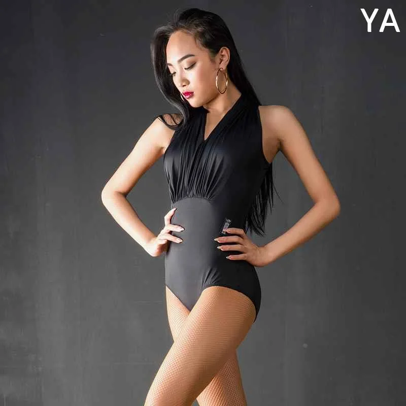 皇朝拉丁舞服装成人新款形体服舞蹈练功服女性感连体上衣跳舞新款