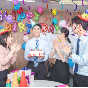 饰用品婚礼生日派对场景布置PVC单螺旋挂件套吊饰旋涡拉花 节日装
