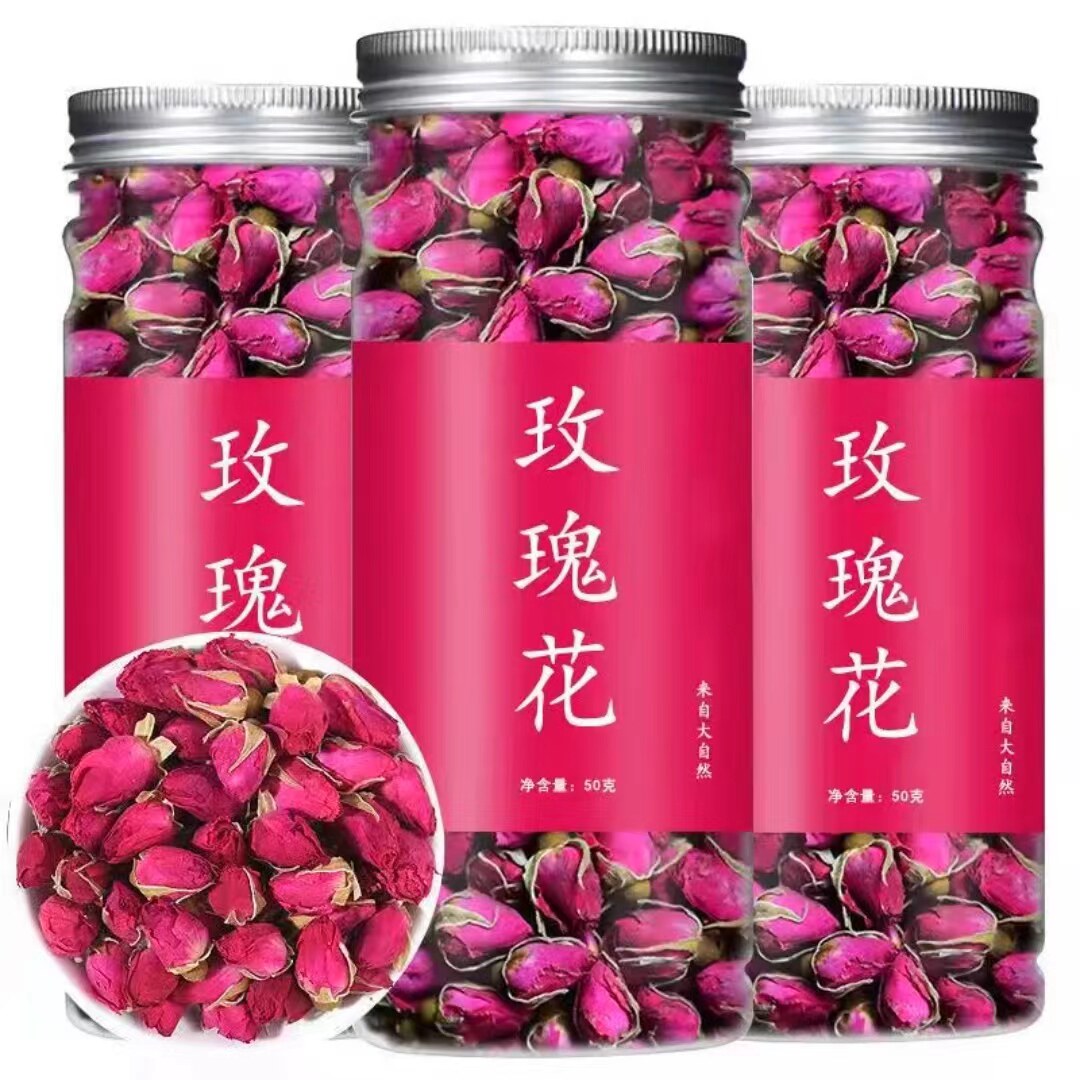 玫瑰花茶叶干玫瑰50g-500g精选平阴红玫瑰茶柠檬片荷叶茶花草茶