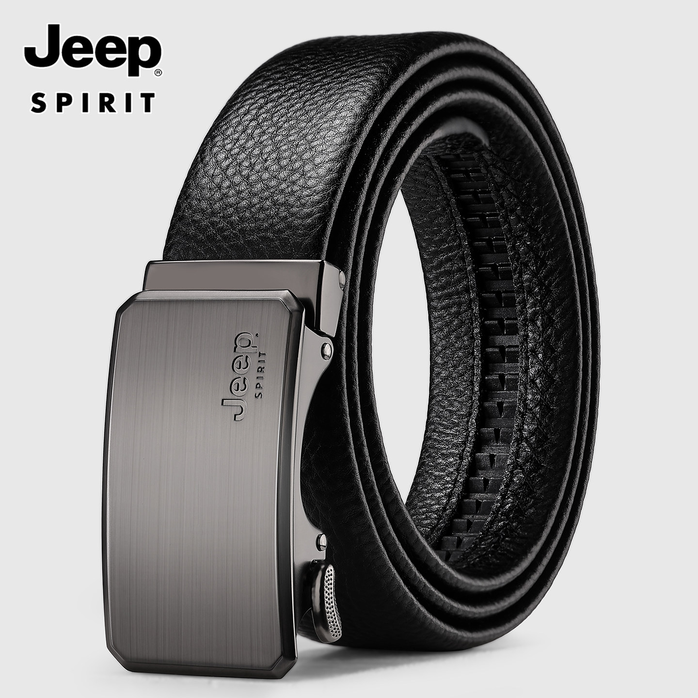 Jeep吉普男士真皮皮带自动扣头层牛皮商务休闲高档腰带年轻人新款
