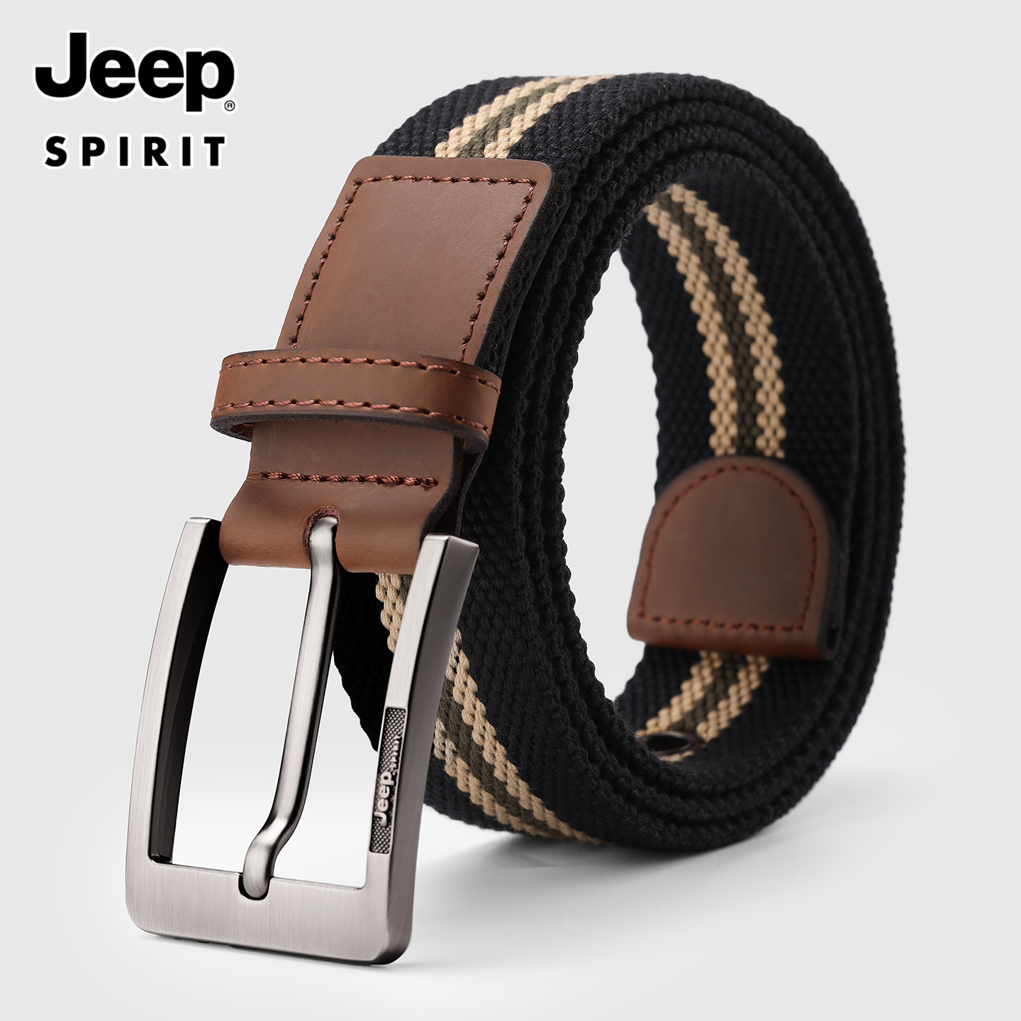 JEEP吉普帆布腰带男休闲年轻人