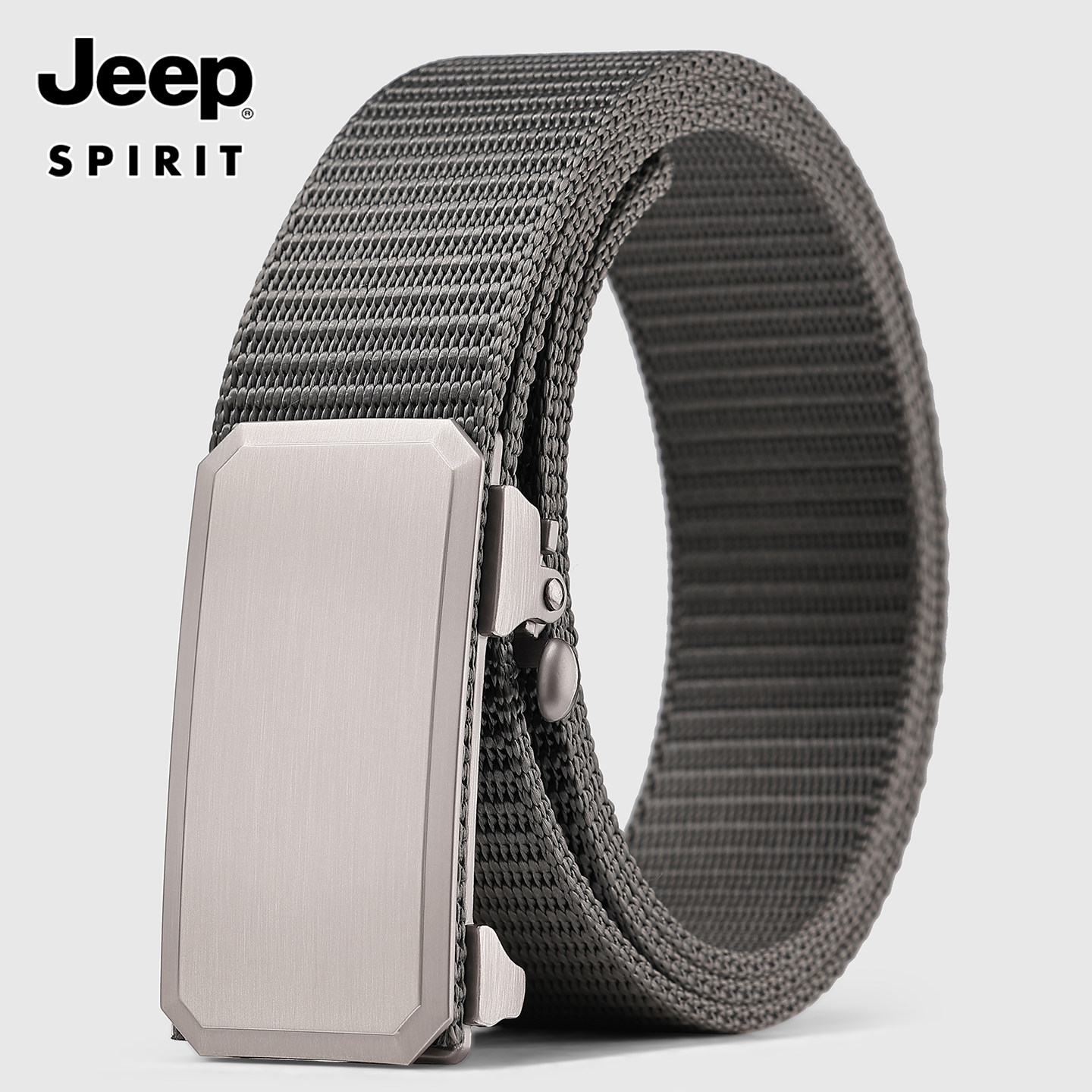 Jeep男士帆布皮带无牙内穿自动扣2026新款腰带工装裤年轻人休闲潮