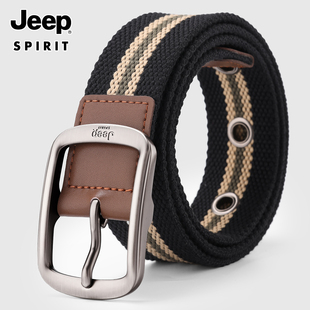JEEP吉普帆布腰带男士皮带休闲年轻人韩版百搭潮款编织牛仔裤带男