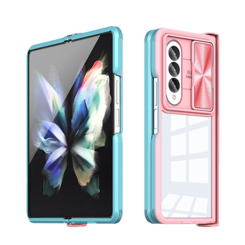 三星galaxy zfold4手机壳sm-f9360折叠屏w23双拼w9023透明zflip4硬壳f7210撞色W23Flip外壳W7023保护中轴铰链