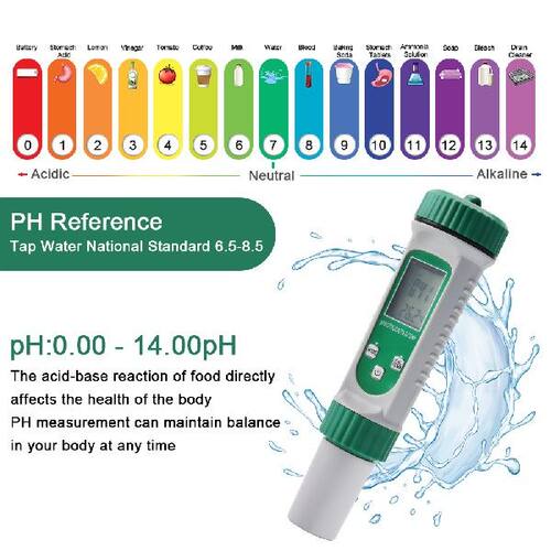 新品New Salinity Meter 0-199 PPt 6E in 1 PH EC TDS SALT S.G