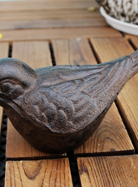 欧式创意铸铁储物罐铁艺小鸟钥匙盒收纳杂物盒家居桌面摆件装饰品