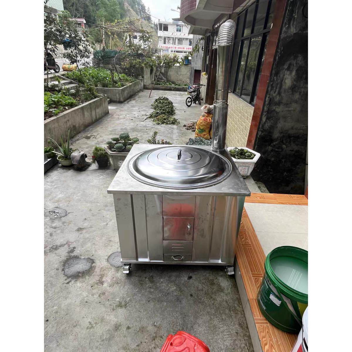 不锈钢柴火灶土灶大锅饭白钢地锅鸡灶台老式老年人灶台