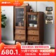 实木餐边柜酒柜一体简约现代橱柜厨房柜子碗柜多功能置物柜边柜