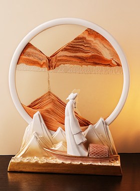 流沙画沙漏摆件家居客厅酒柜办公室桌面装饰品摆件领导高档轻奢