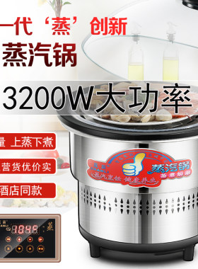 展丽海鲜蒸汽锅商用3200瓦蒸汽火锅石锅鱼餐厅桌电蒸锅家用多功能