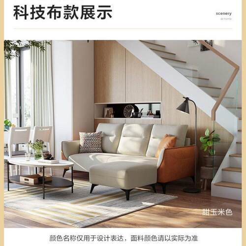 轻奢布艺沙发技2布沙发205新款科BRR小代户型客厅现简约网红三人