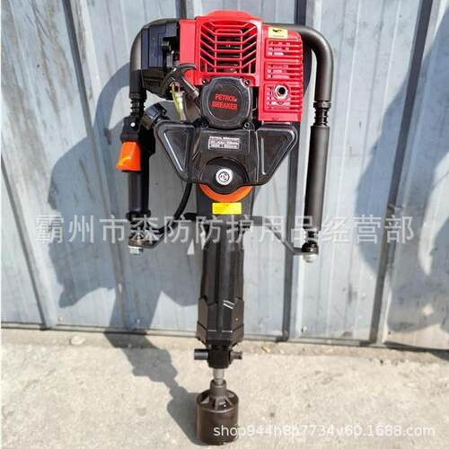 防汛抢险汽油打桩机高速公路防护栏埋桩机便携式汽油栽桩机