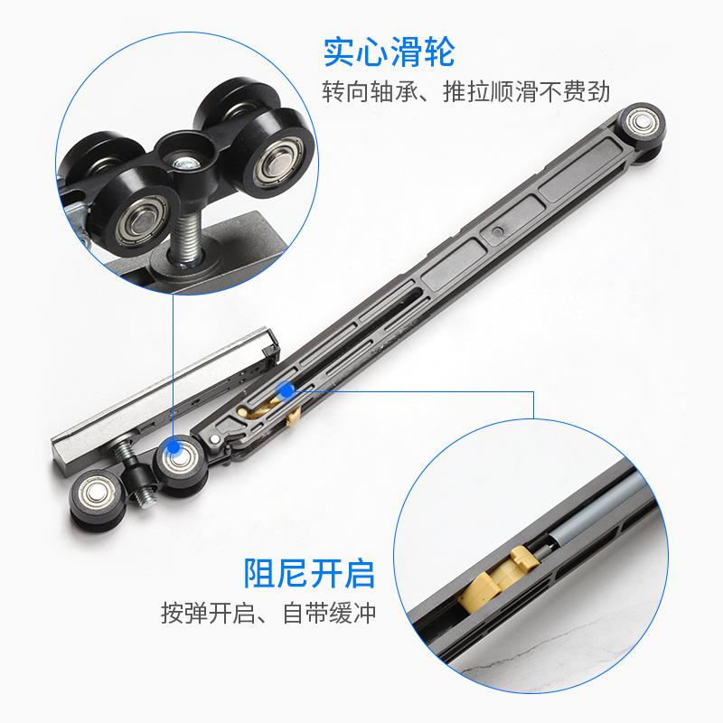 按弹式藏隐冲口袋门吊滑HEF轮单向阻尼缓拉推平趟移门木门吊轨道