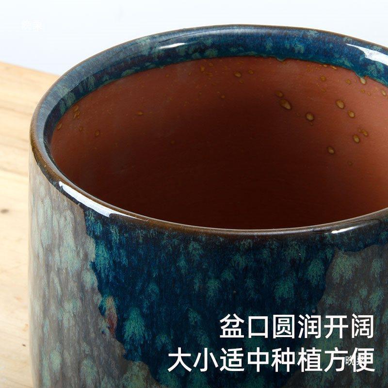 家用多肉陶花盆陶瓷蝴蝶口兰tlznlo$*轻奢感特大径土陶罐