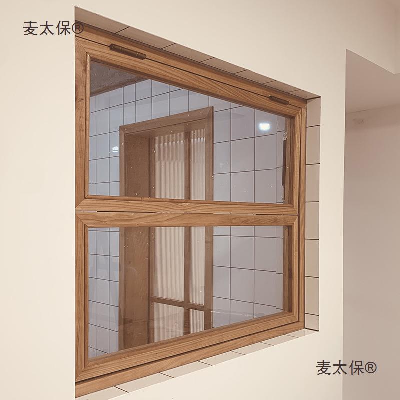 室下推拉上户左右折叠木窗上翻实木上推内窗玻璃上折窗折叠上翻商