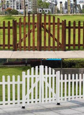 门各种木碳化防腐木栏门篱笆护3010栏双开木园门户外庭院围栅墙花