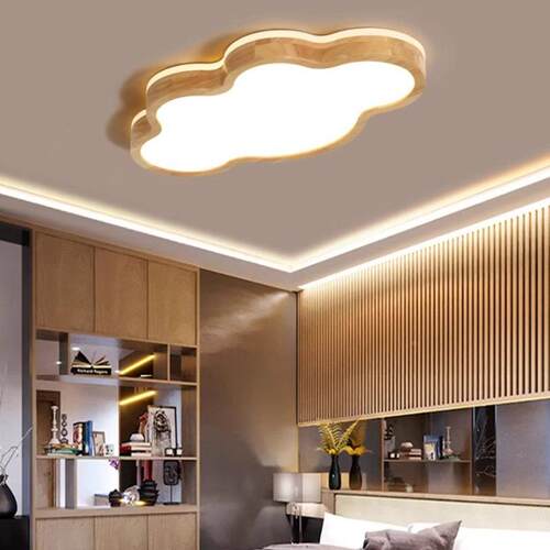 led13661灯护灯吸顶灯木艺原云朵灯卧室灯眼儿童房灯木风具厂家