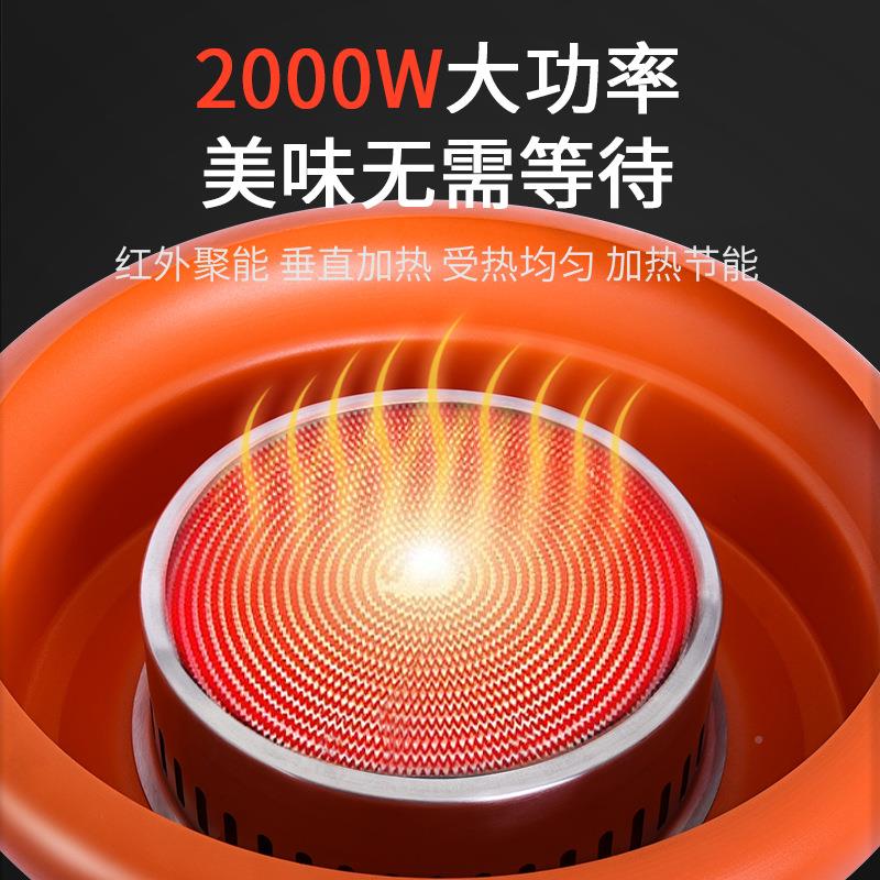 韩网式色ckc022不锈钢电烤炉炉台上炉红橘电陶炉烤肉店自助烤肉商