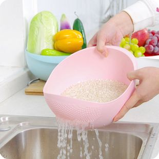 淘米器洗菜盆沥水筛家用洗菜篮子厨房塑料水果篮淘米神器客厅果盘