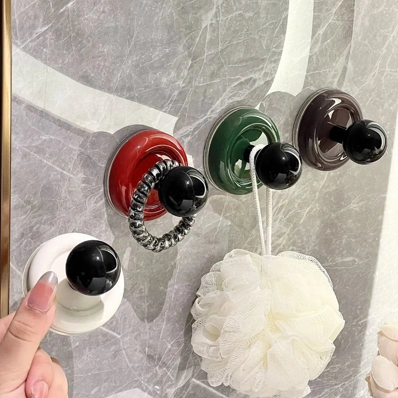 复古风吸盘挂钩家用强力吸附壁挂厨房门户挂衣钩浴室毛巾挂钩Y