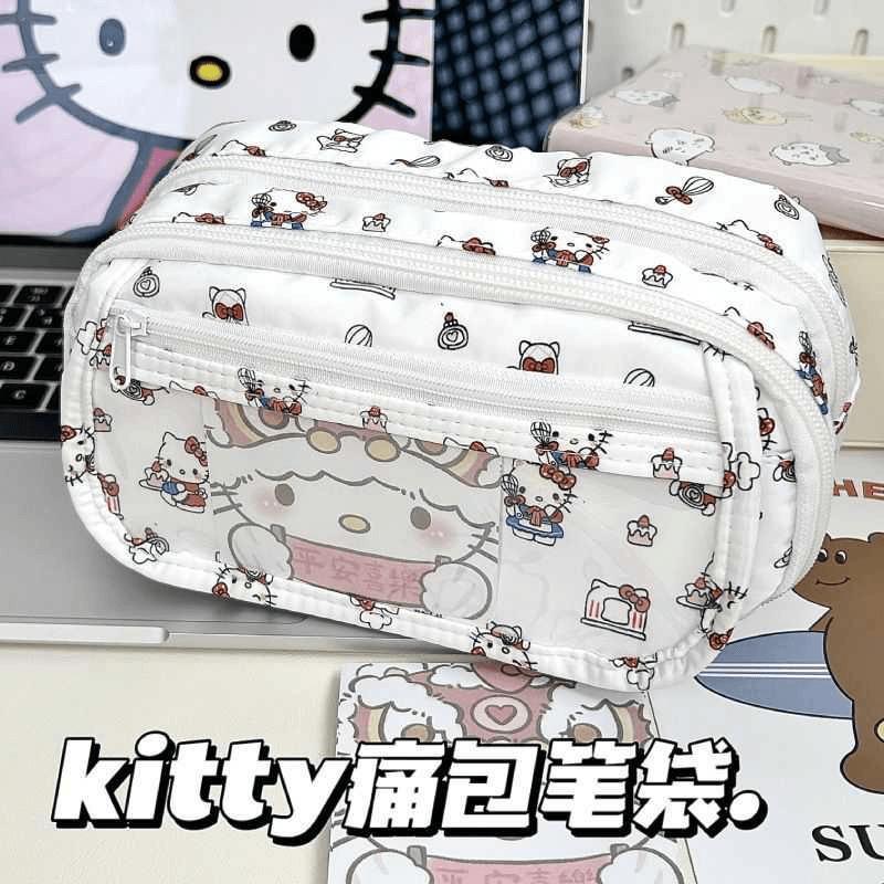 Kitty痛包笔袋学生高颜值大容量文具袋收纳文具盒学习笔袋