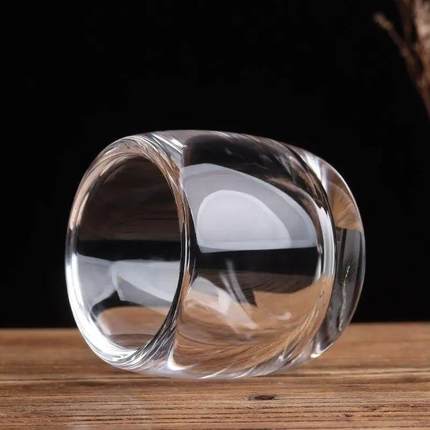 2个水晶玻璃杯80ml玻璃茶杯不烫手个人加厚杯防摔无铅中式茶杯