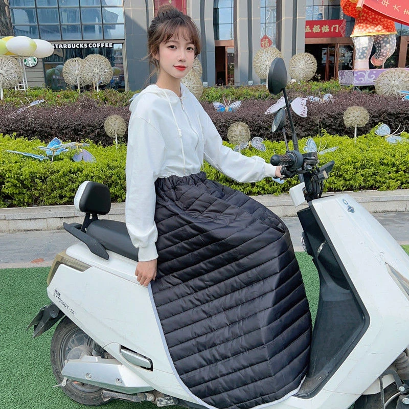 新款挡风半身裙冬季保暖电瓶车挡风被防寒护腿加绒加厚防水围裙Q