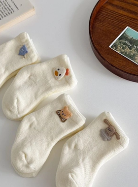 秋冬款婴幼儿加厚保暖毛圈厚袜新生儿宝宝软乎0-6月松口袜0-1岁Q