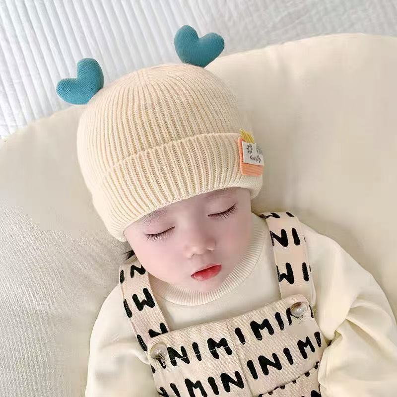 秋冬季新生婴幼儿宝宝毛线帽可爱
