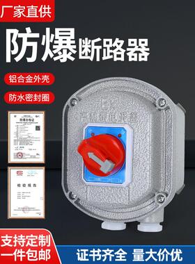 防爆断路器2P/3P防爆空气开关10A25A32A63A带出风口漏电保护控制