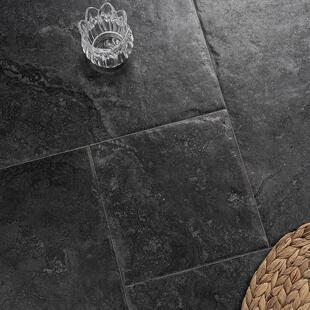 复古黑色中式地砖莱姆石瓷砖客厅户外庭院防滑花坛园地铺民宿仿古