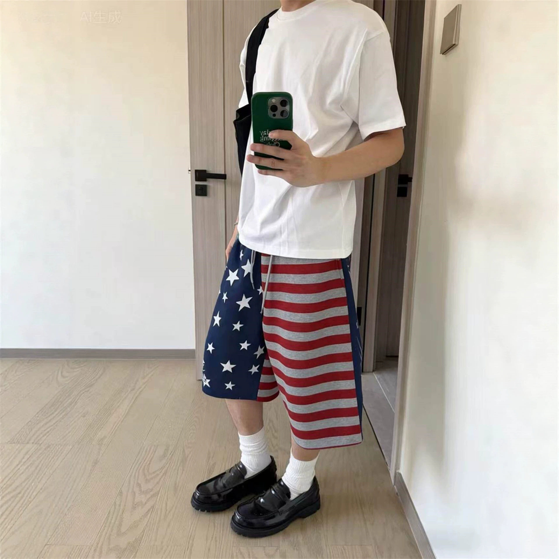 日系高街七分阔腿男士休闲裤