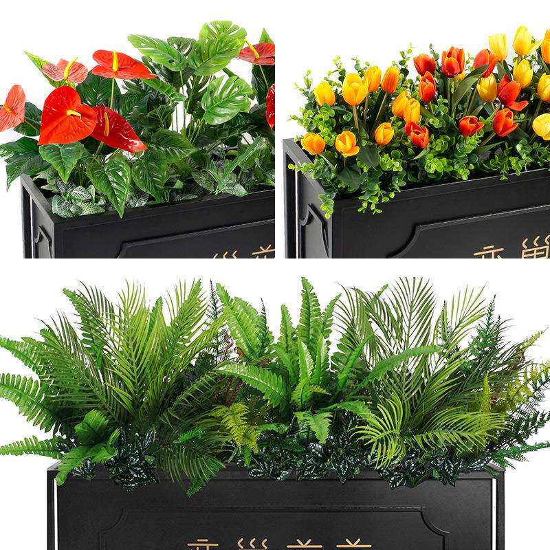 仿真花草植物盆景户外花池花箱仿真花绿植假花草栅栏插花
