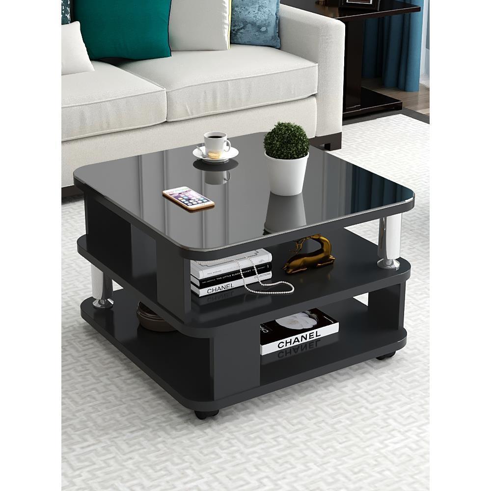 可移动小茶几简约现代家用小户型桌子客厅沙发边几阳台带轮小方桌