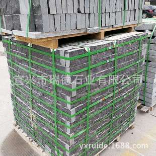 黑色石材火烧面直角花岗岩芝麻黑路沿石路边石道牙石道路工程用