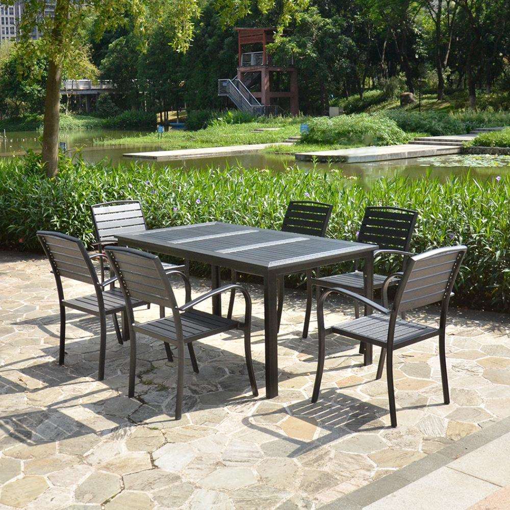 休闲户外桌椅餐室外露天阳台庭院桌椅组合花园露台塑木户外家具