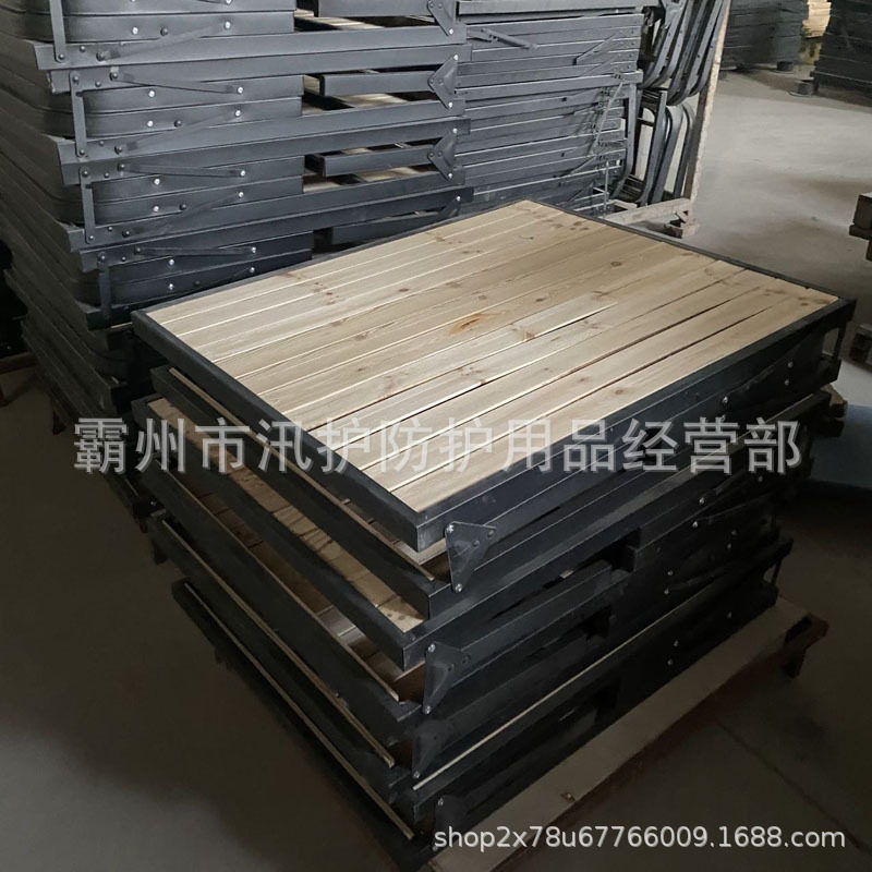 应急救援便携折叠钢木床